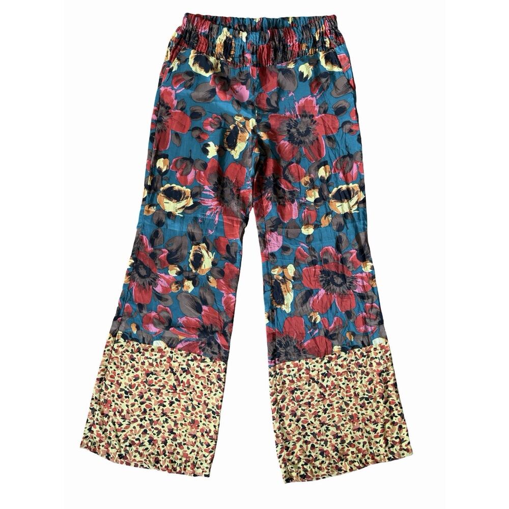 Women Silk Patterned Pants No Size- Fits Small Or Medium